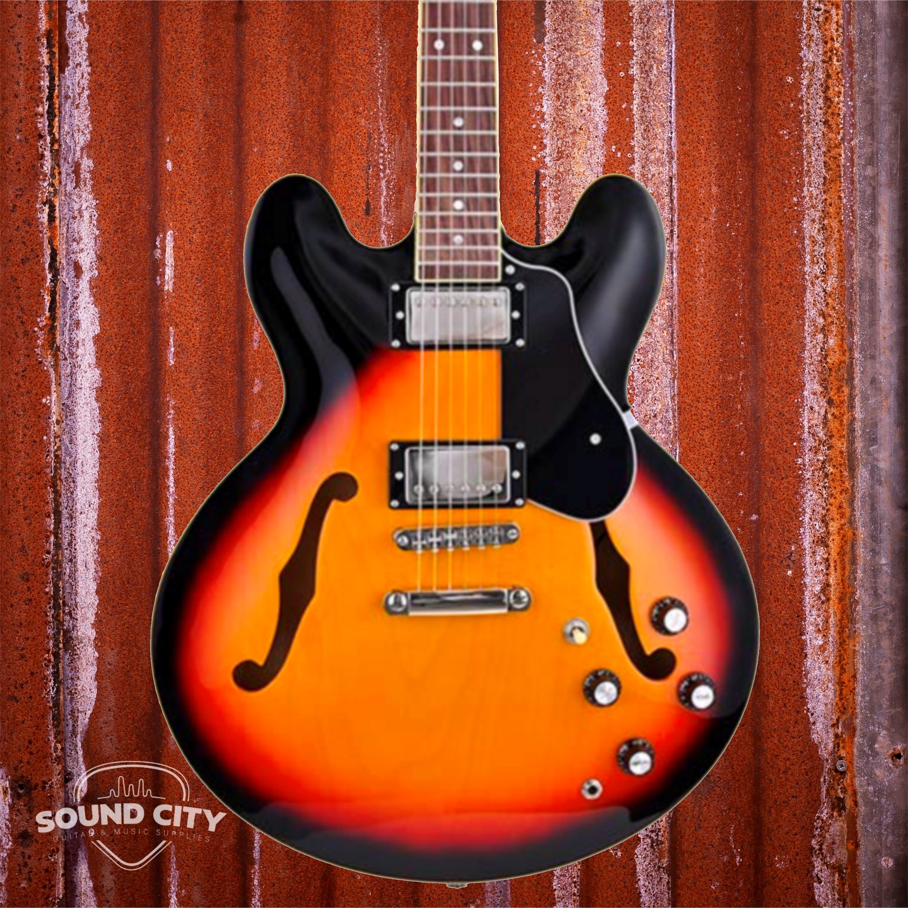 SX Archtop SEL6/VS Vintage Sunburst Semi-Hollow Elektrische gitaar