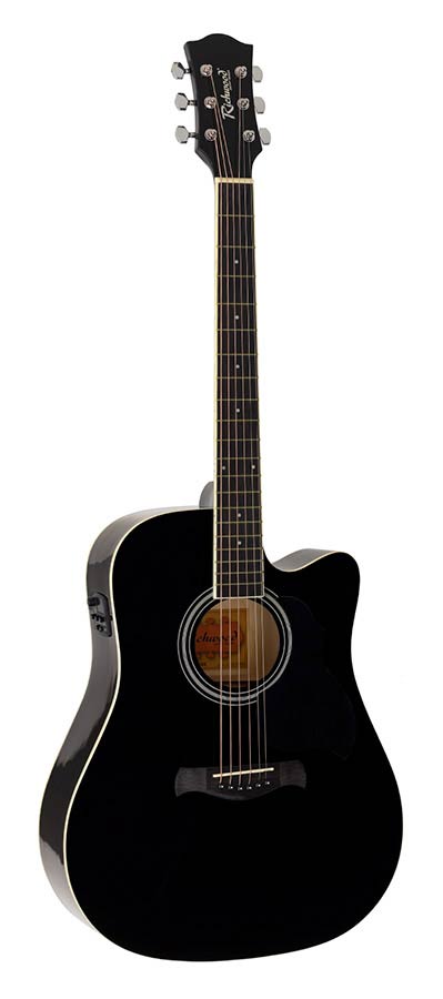 Richwood RD-12-CEBK Black Artist Series Dreadnought Westerngitaar