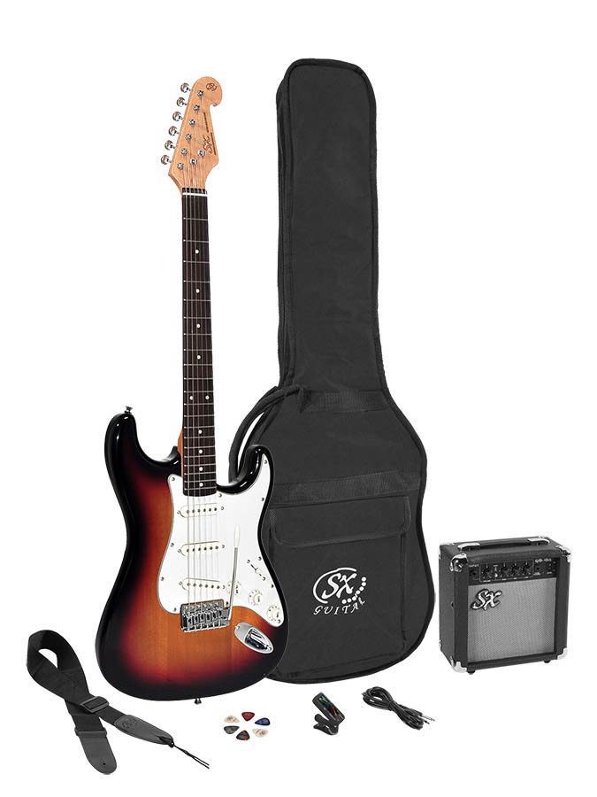 SX Elektrische gitaar Starter set gitaarpakket 3-Tone Sunburst