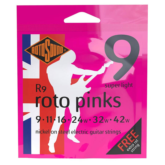 Rotosound R9 Roto Pinks string set electric nickel wound 9-42