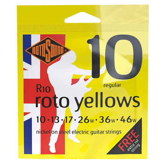 Rotosound R10 Roto Yellows string set electric nickel wound 10-46