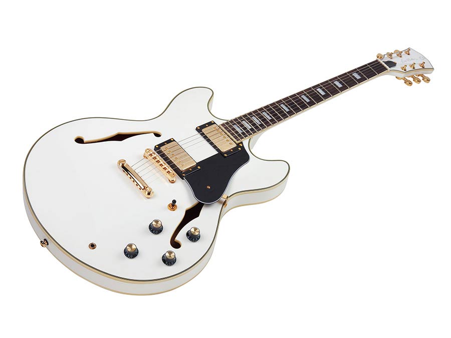 Sire Guitars H7 WH White Archtop Elektrische gitaar