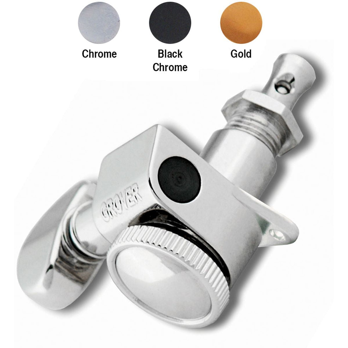 Grover Roto Grip Mini Machine Heads 6 Line LH Black Chrome