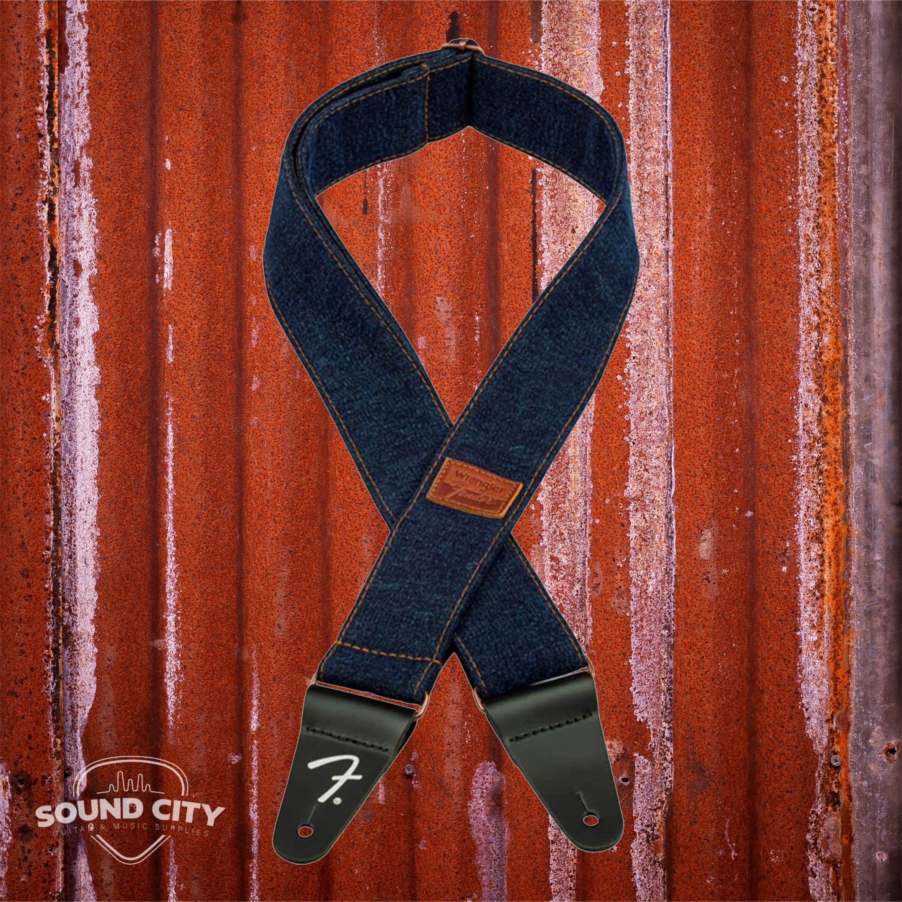 Fender X Wrangler Revited Denim Guitar Strap - Dark Indigo