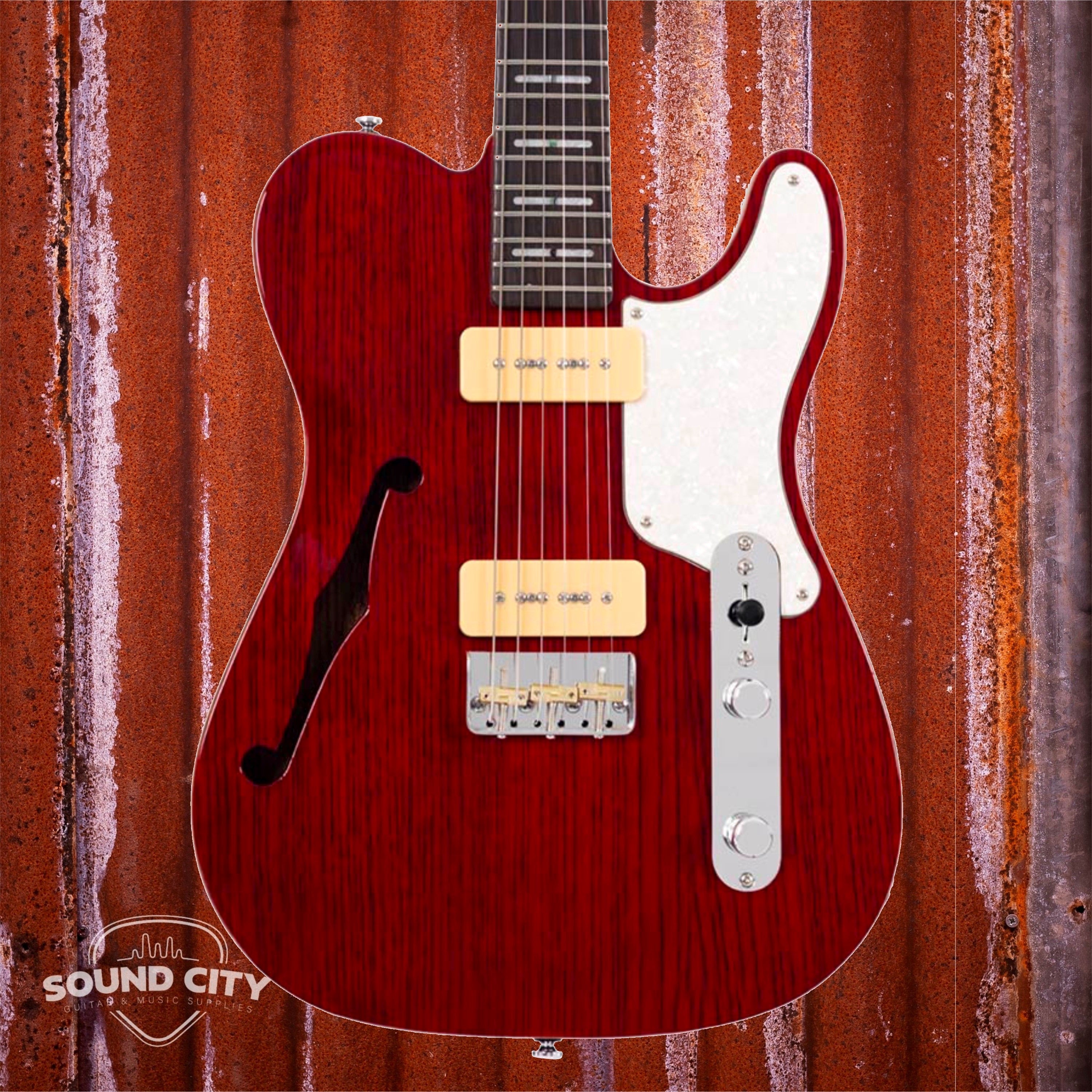 Sire Guitars T7TM/STR See Through Red Thinline Elektrische gitaar