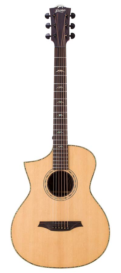 Bromo BAR5CEL Rocky Mountain Series Linkshandige semi-akoestische Westerngitaar (All-Solid)