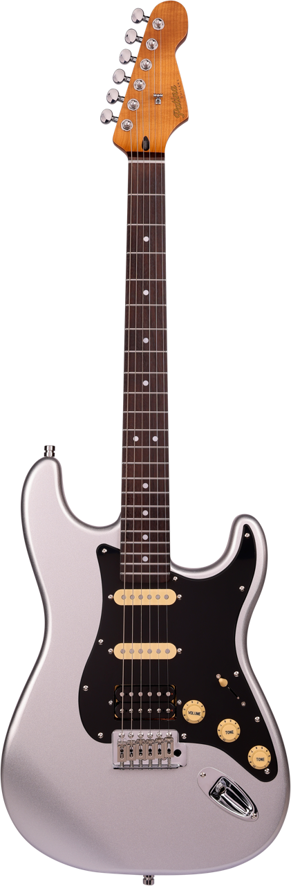 Patina PS-4 Silver Metallic HSS S-Style Elektrische gitaar
