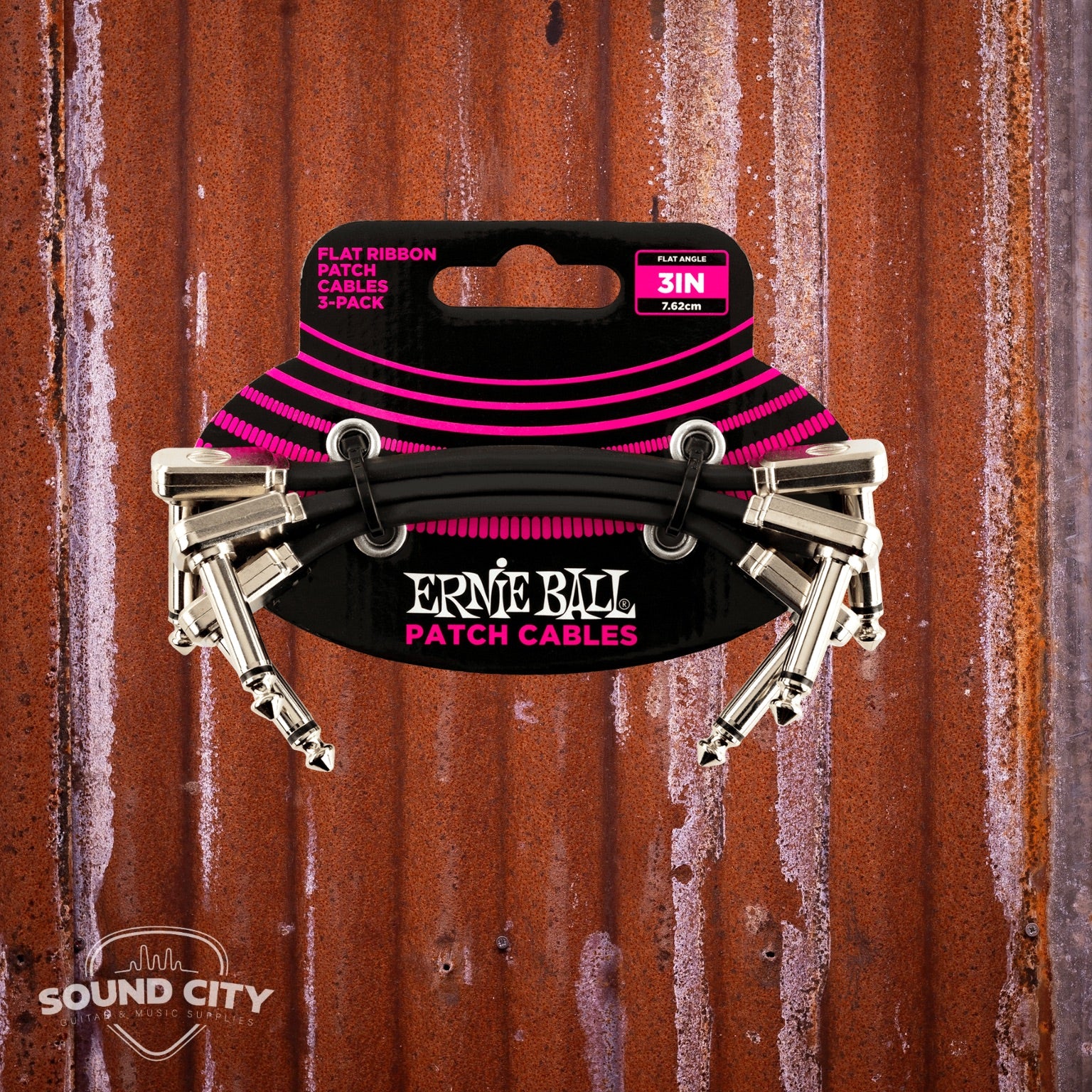 Ernie Ball 6220 Patchkabels 3 pack - Haaks (7.5cm)