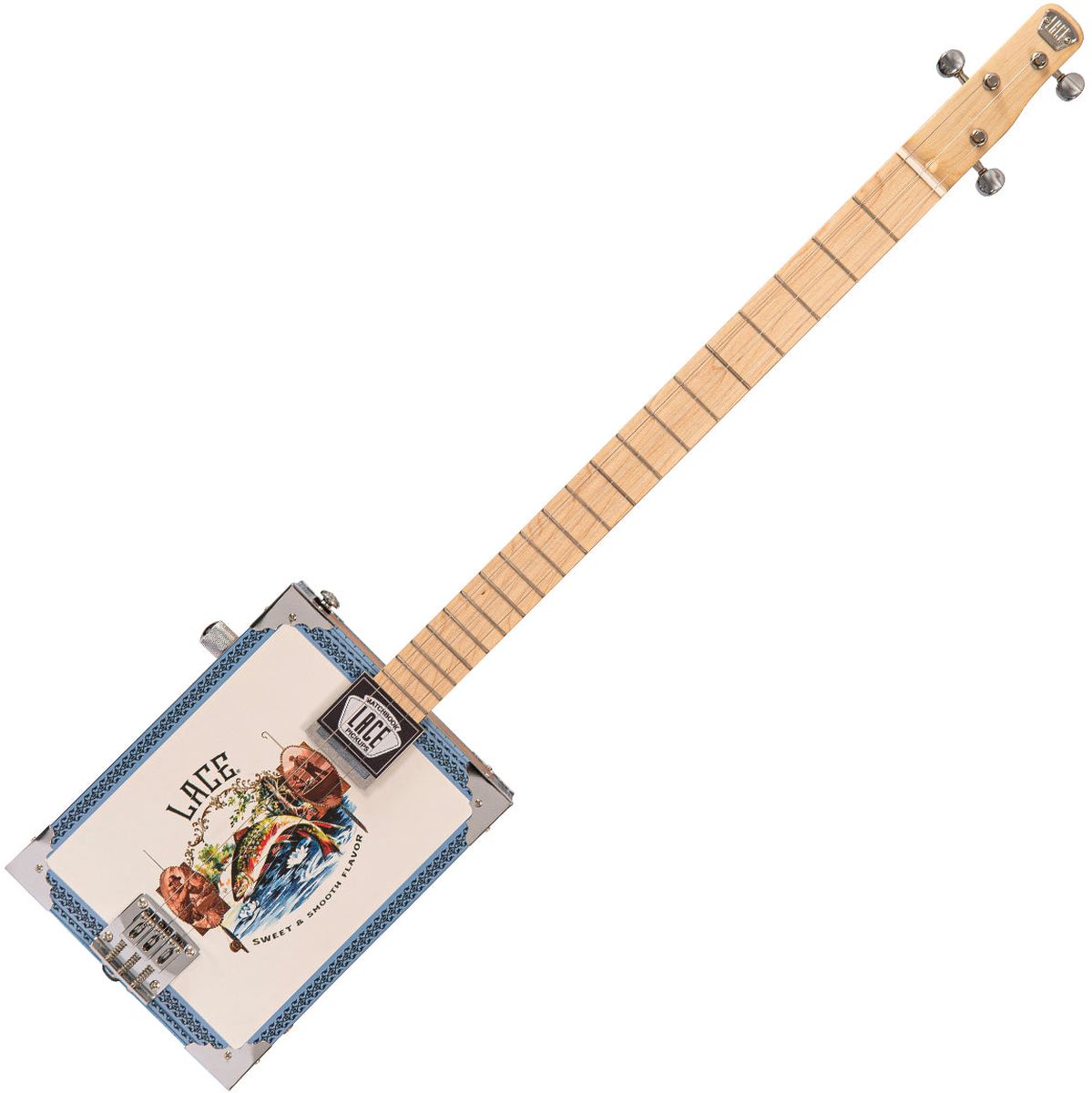 Lace Electric Cigar Box Guitar - Gone Fishin - 3 String