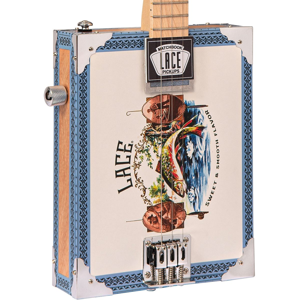 Lace Electric Cigar Box Guitar - Gone Fishin - 3 String