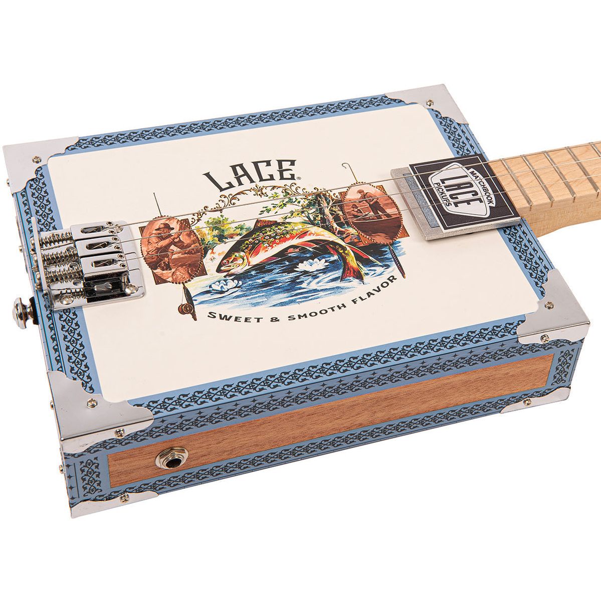 Lace Electric Cigar Box Guitar - Gone Fishin - 3 String