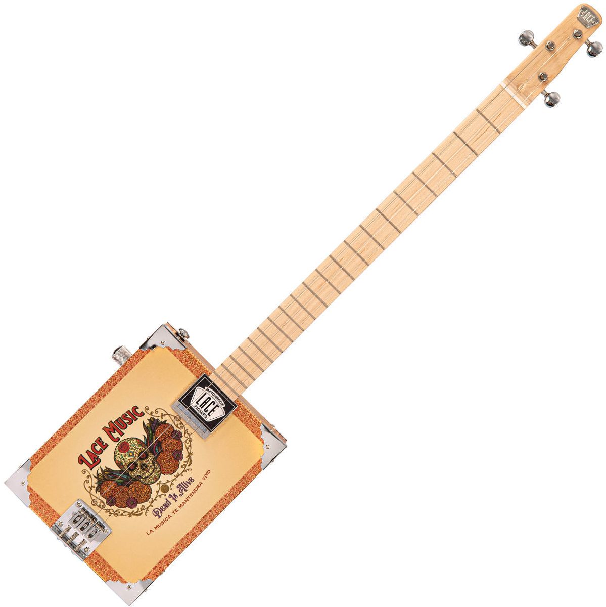Lace Electric Cigar Box Guitar - Dead IS Alive - 3 String