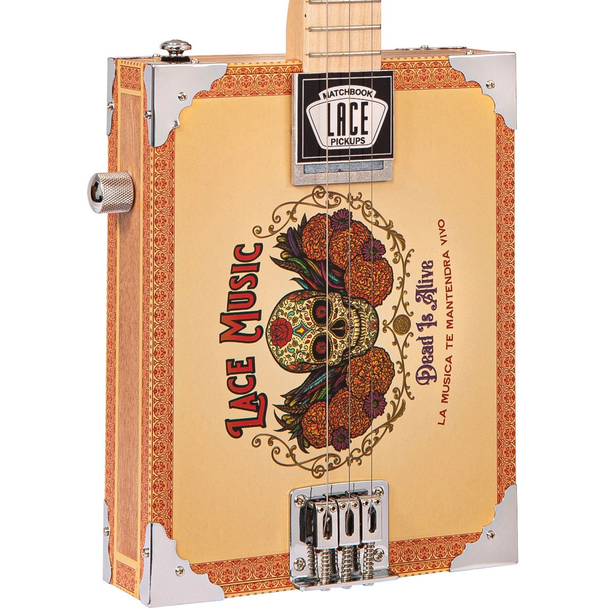 Lace Electric Cigar Box Guitar - Dead IS Alive - 3 String