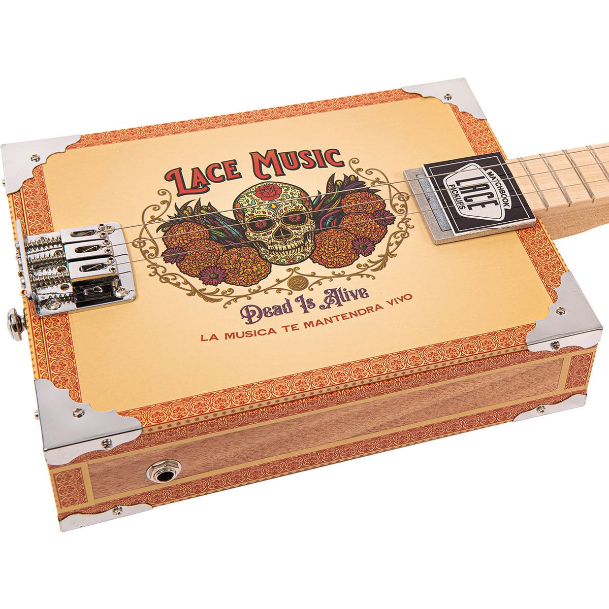 Lace Electric Cigar Box Guitar - Dead IS Alive - 3 String