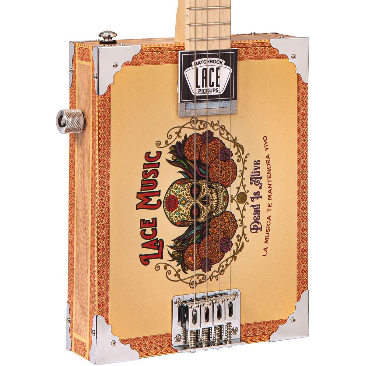 Lace Electric Cigar Box Guitar - Dead IS Alive - 4 String