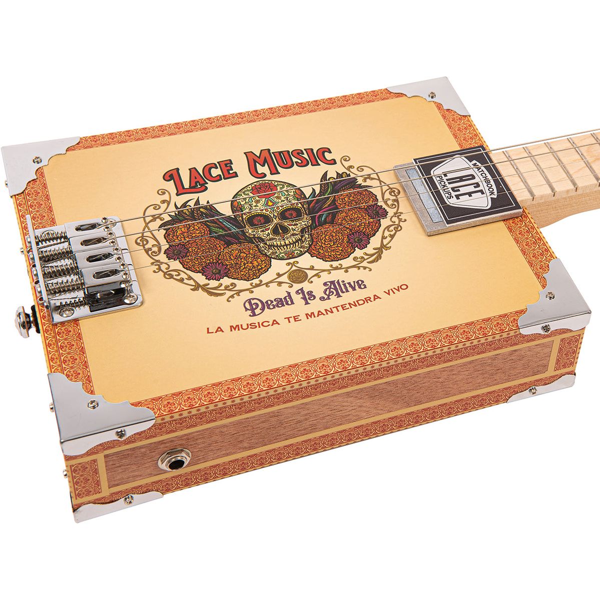 Lace Electric Cigar Box Guitar - Dead IS Alive - 4 String