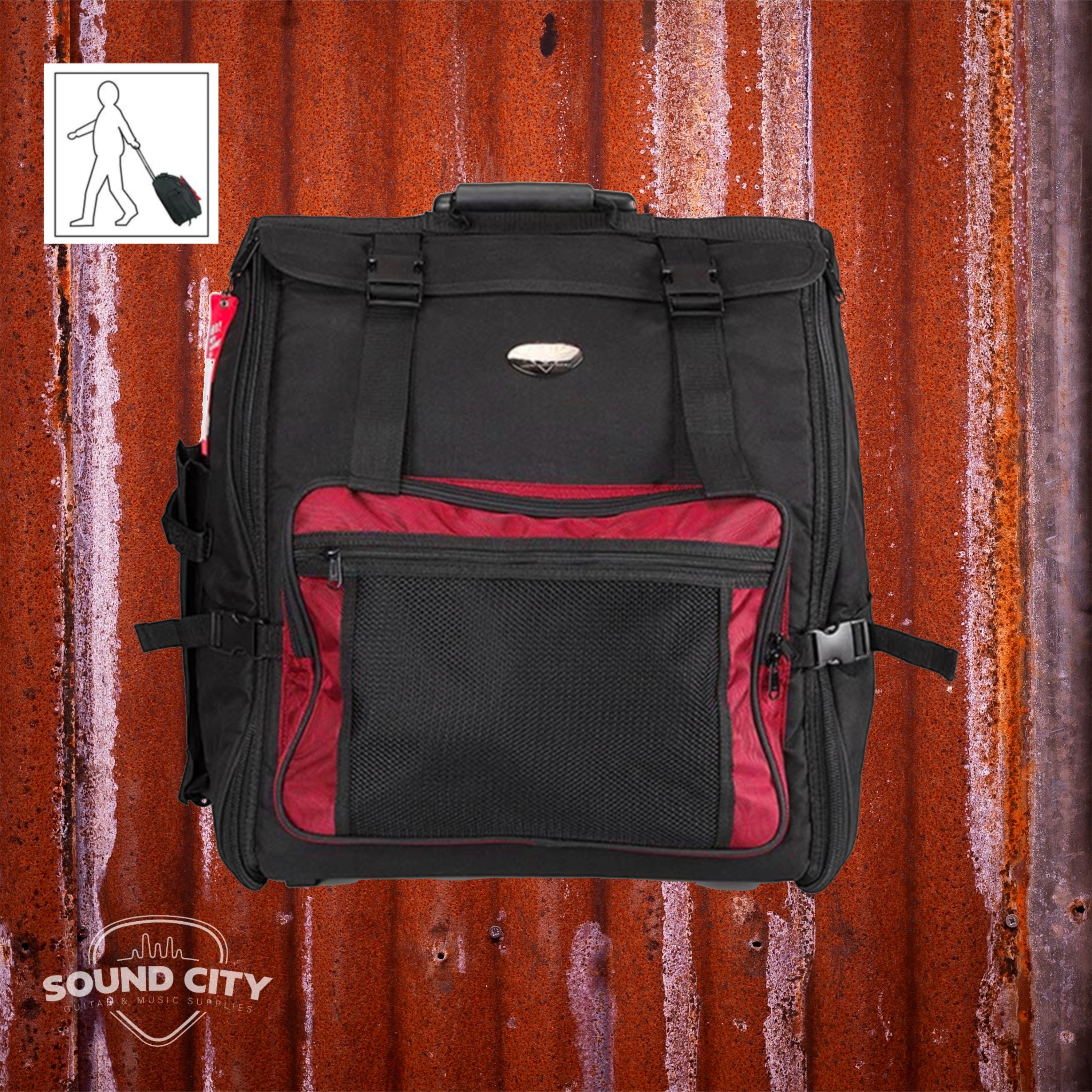 CNB accordeon trolley tas, met wielen, 40h x 36b x 22d, voor 48 bassen