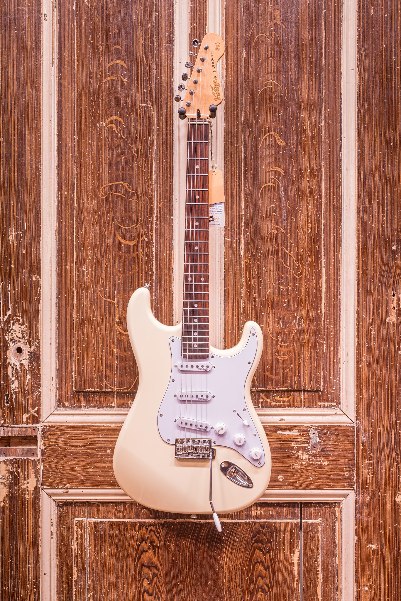 Vintage V6 Vintage White Elektrische Gitaar