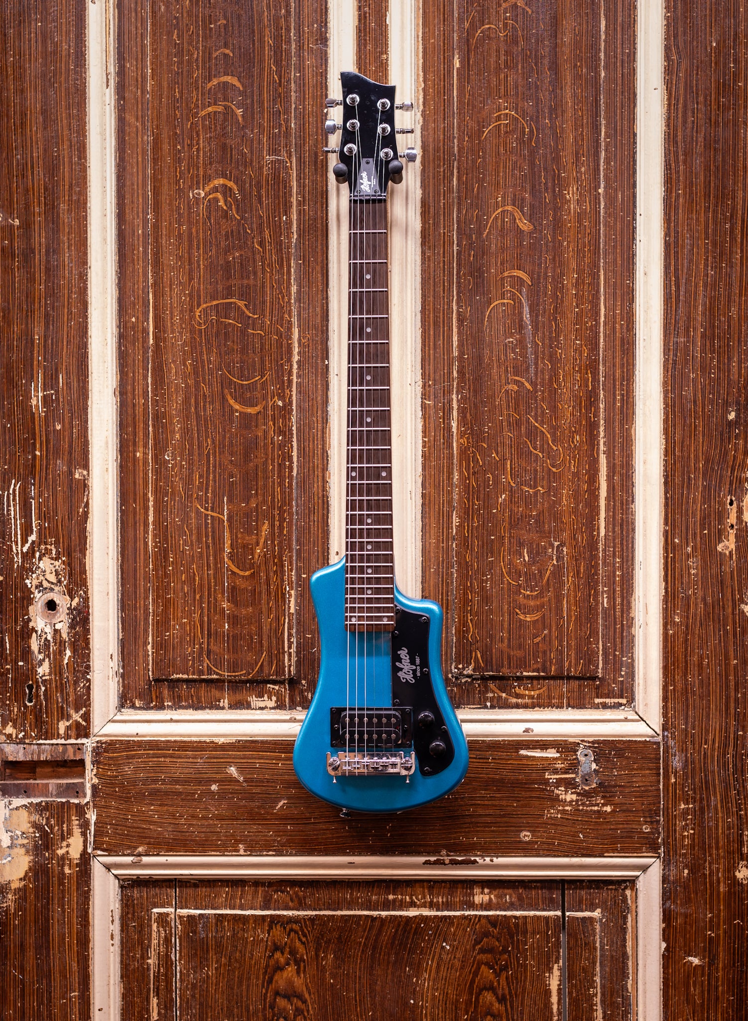 Höfner Shorty CT Blue elektrische reisgitaar (occasion)