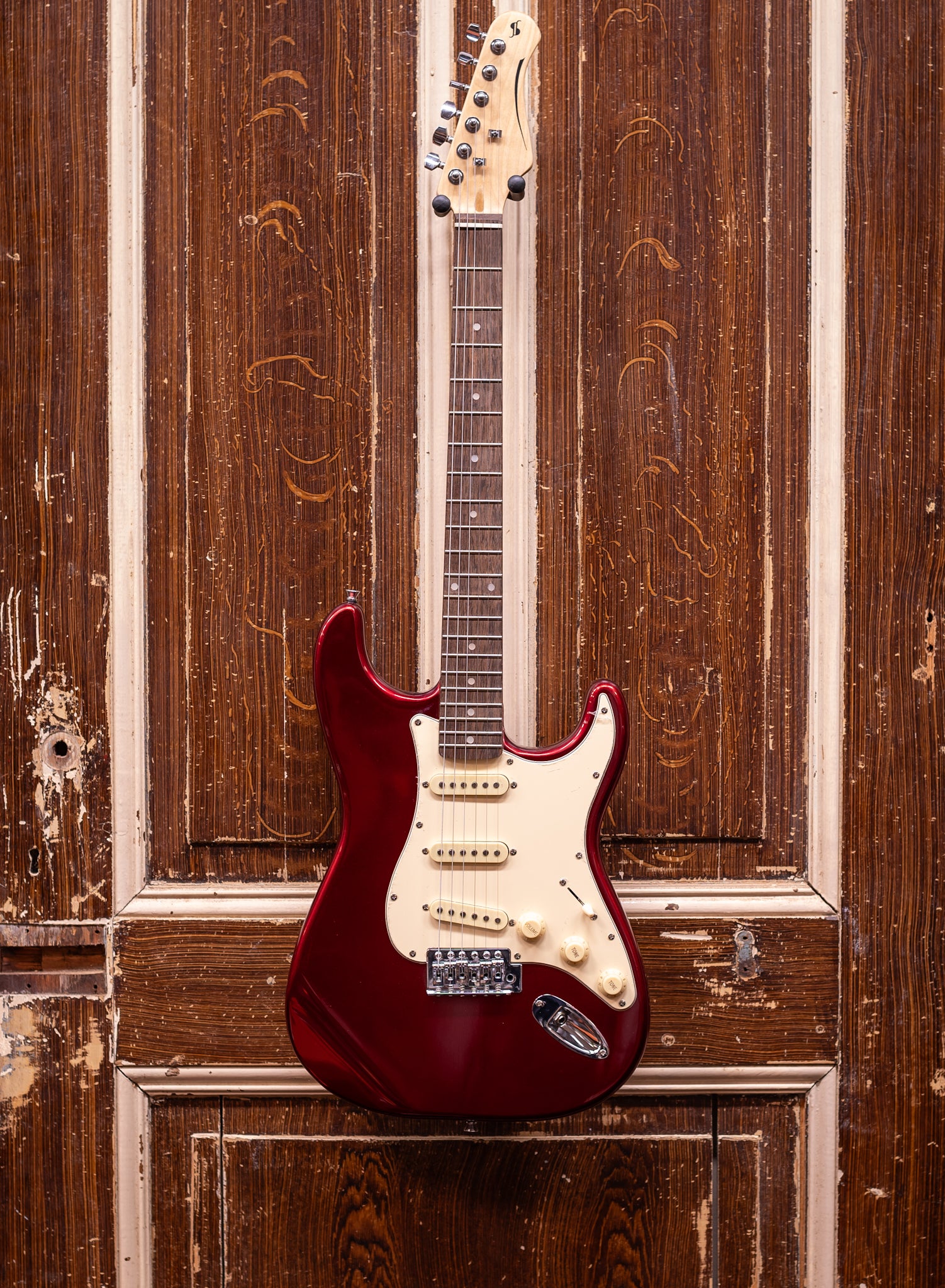 Stagg SES-30 CAR Candy Apple Red Stratocaster Elektrische Gitaar