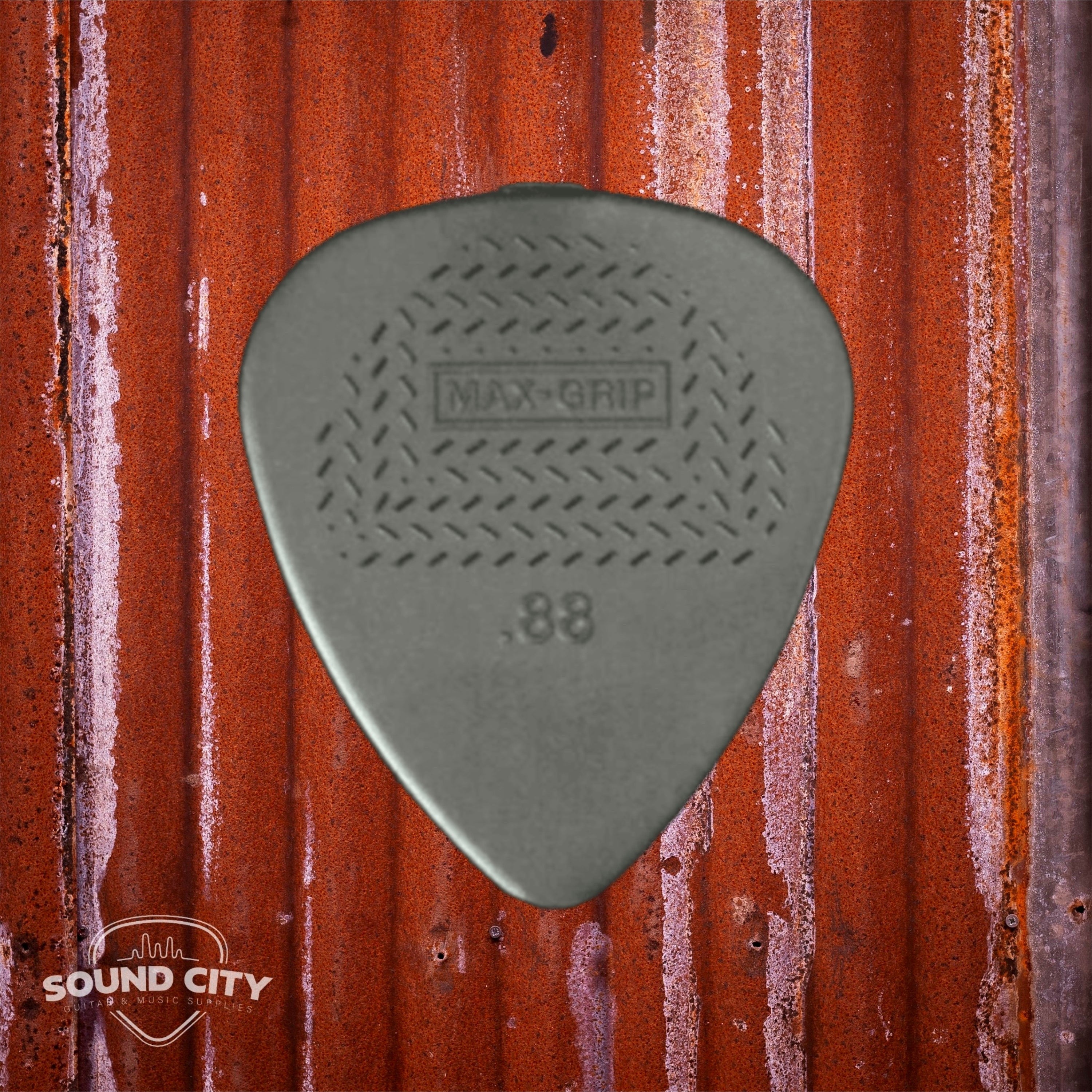 Dunlop Plectrum Max Grip Nylon 0.88mm Grijs