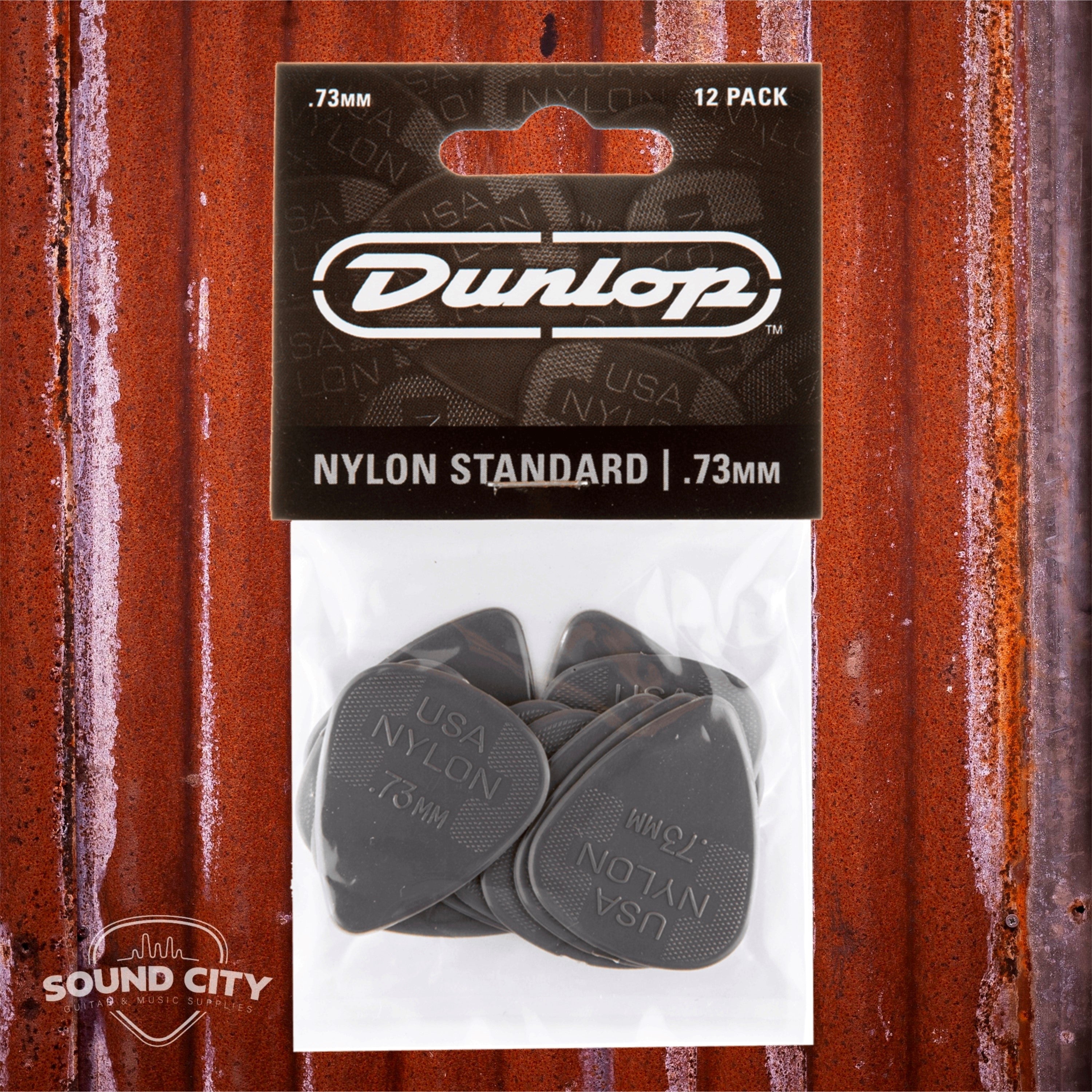 Dunlop Plectrum Standaard Nylon 0.73mm Grijs 12PACK