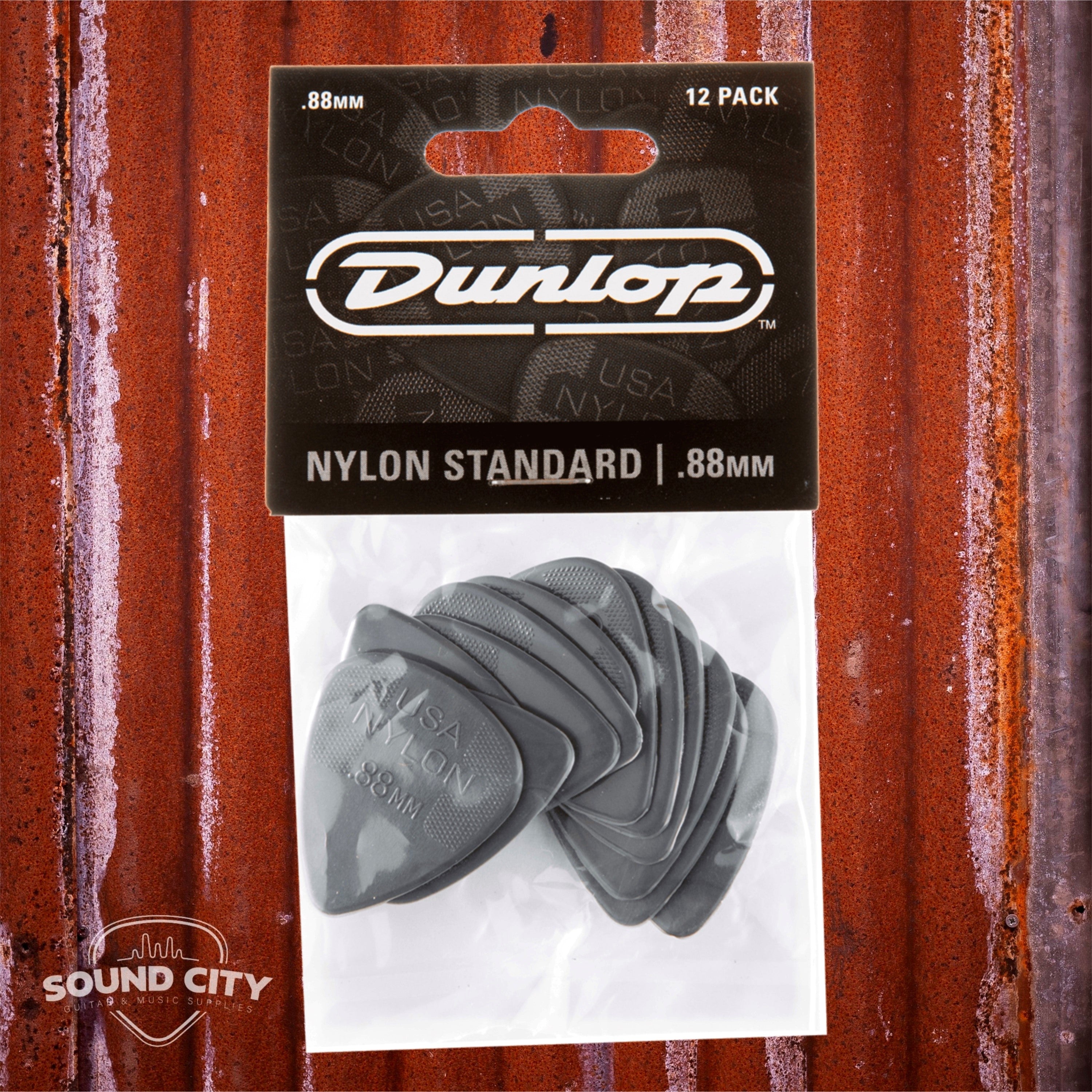 Dunlop Plectrum Standaard Nylon 0.88mm Zwart 12PACK