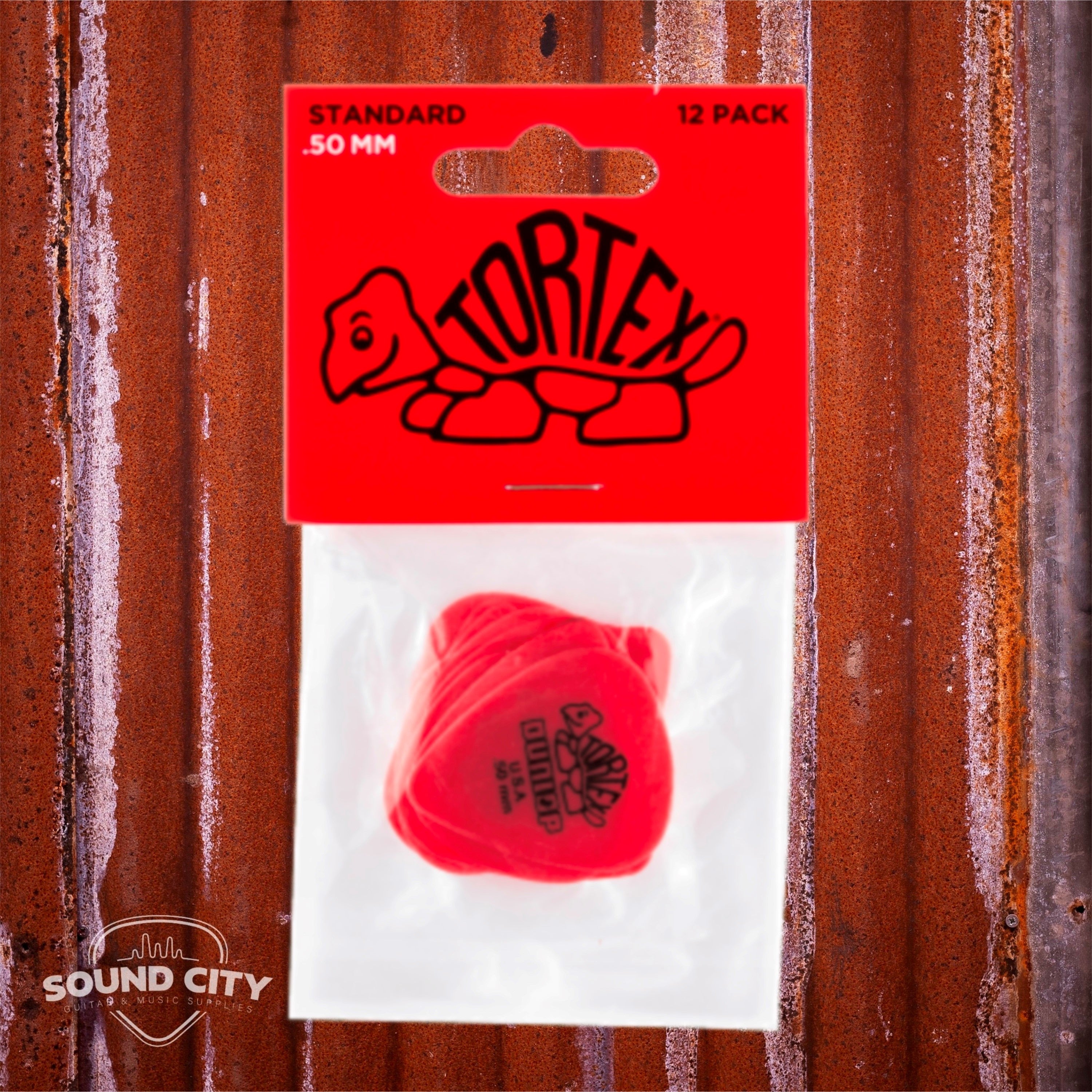 Dunlop Plectrum Tortex Standaard 0.50mm Rood 12PACK
