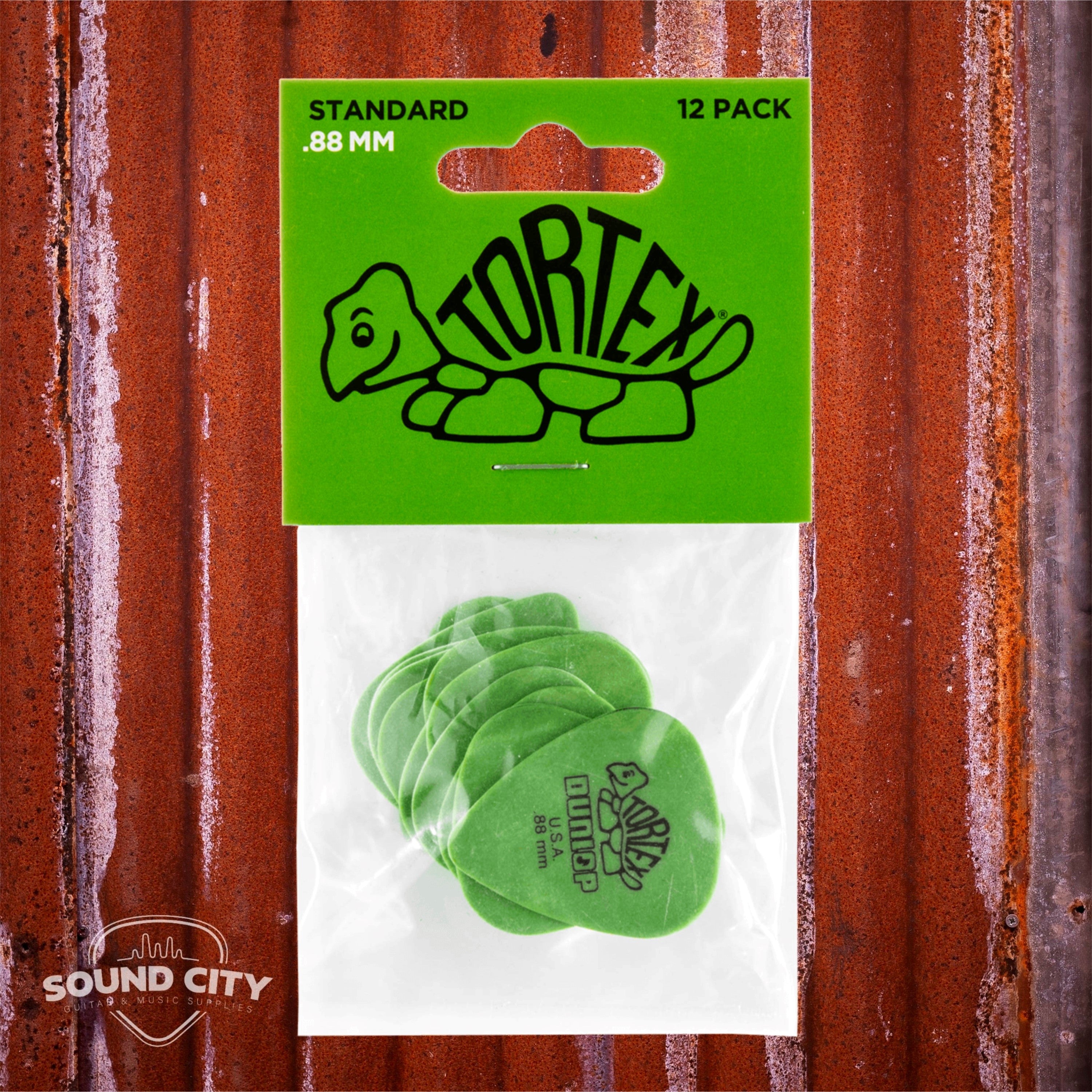 Dunlop Plectrum Tortex Standaard 0.88mm Groen 12PACK