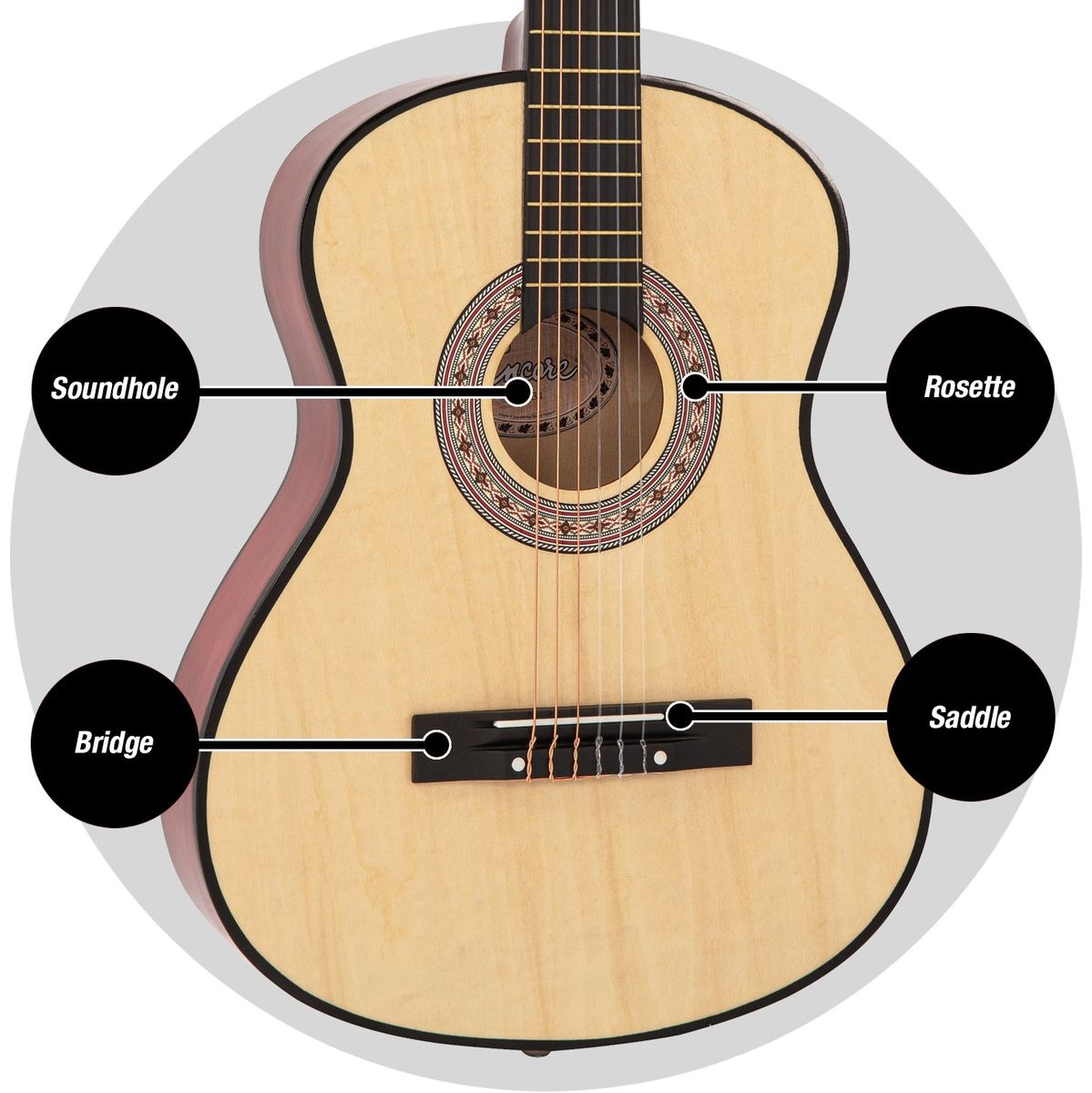 Encore 34 Size Klassieke gitaar - Natural