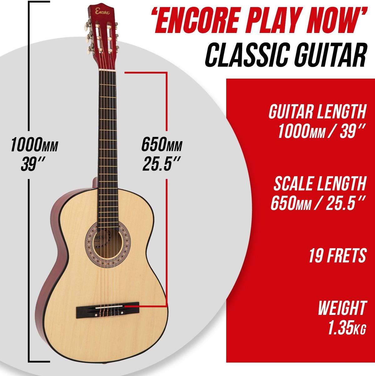 Encore 44 Size Klassieke gitaar