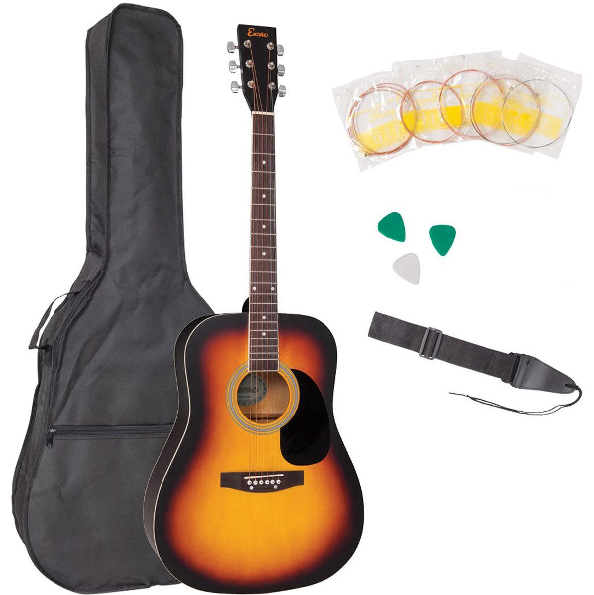 Encore Westerngitaar Set - Sunburst