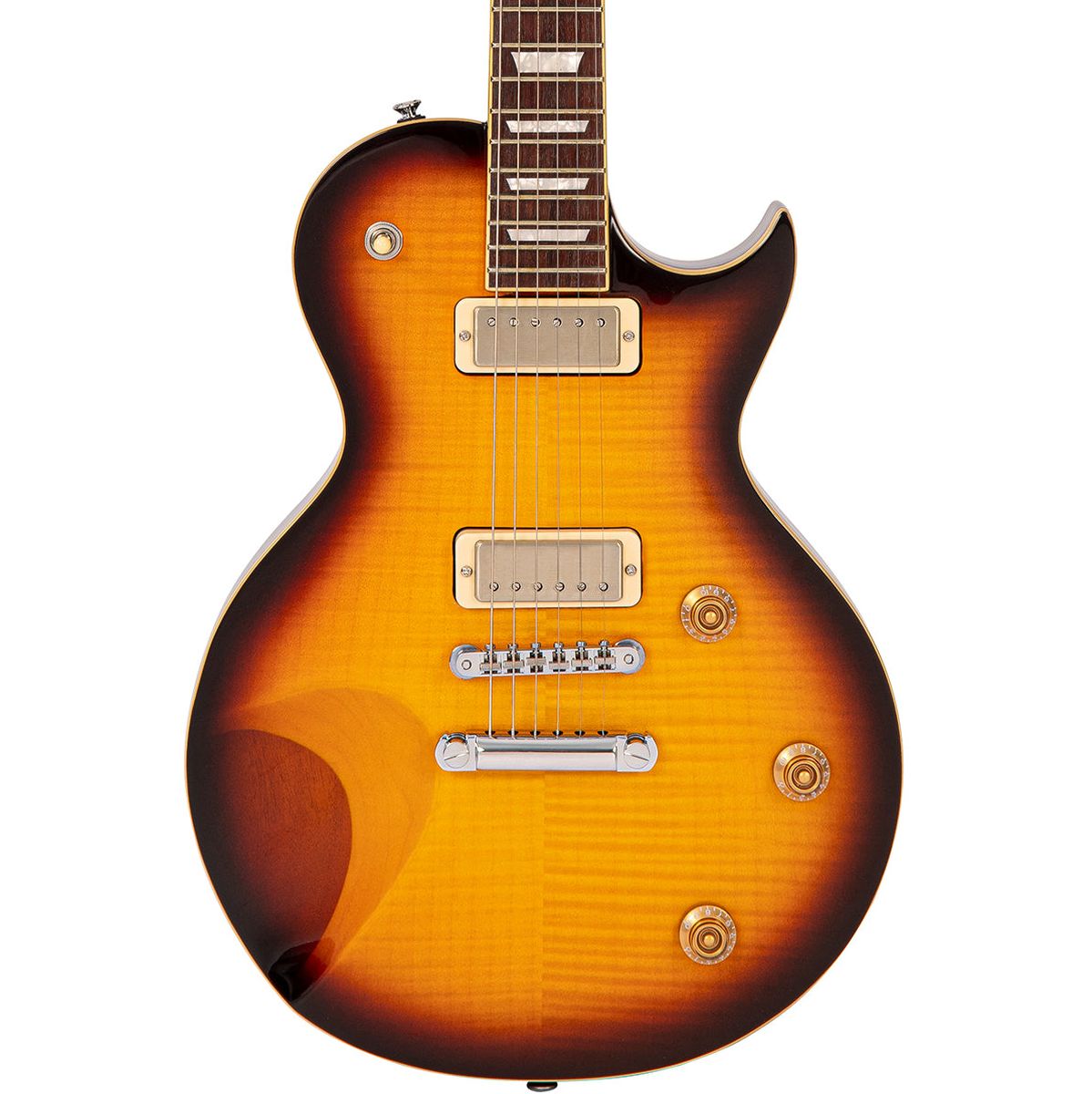 Fret-King Eclat Custom Guitar - Flamed Tobacco Sunburst Elektrische gitaar