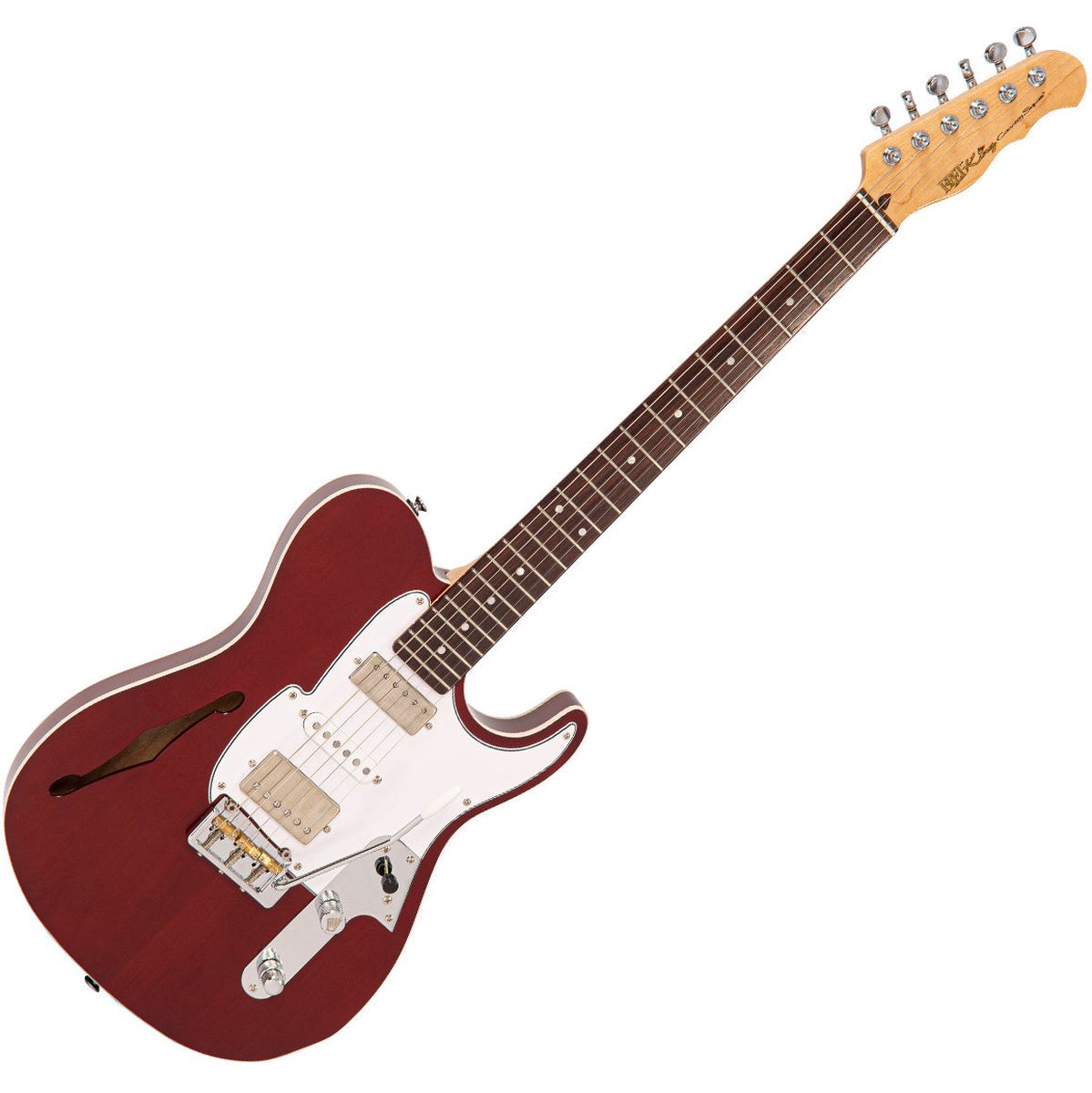 Fret-King Country Squire Semitone Deluxe - Thru Red Elektrische gitaar