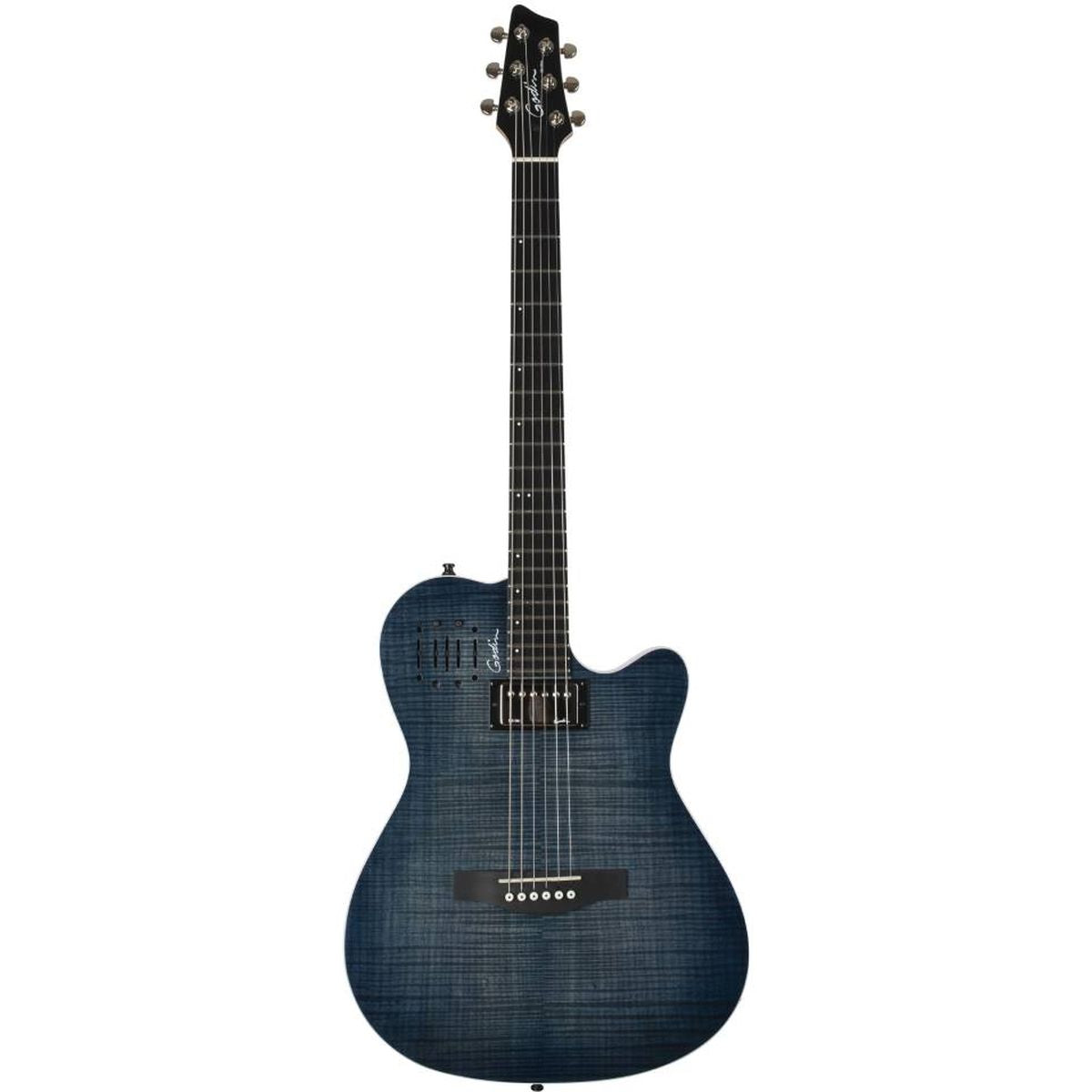 Godin A6 Denim Blue Flame Elektrische gitaar