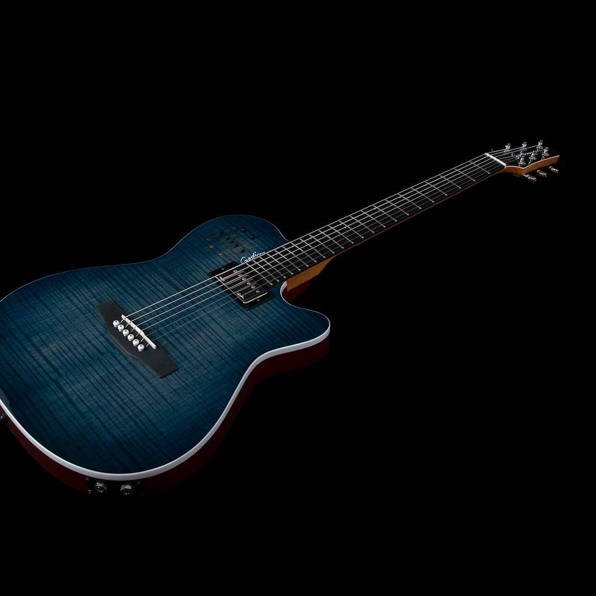 Godin A6 Denim Blue Flame Elektrische gitaar