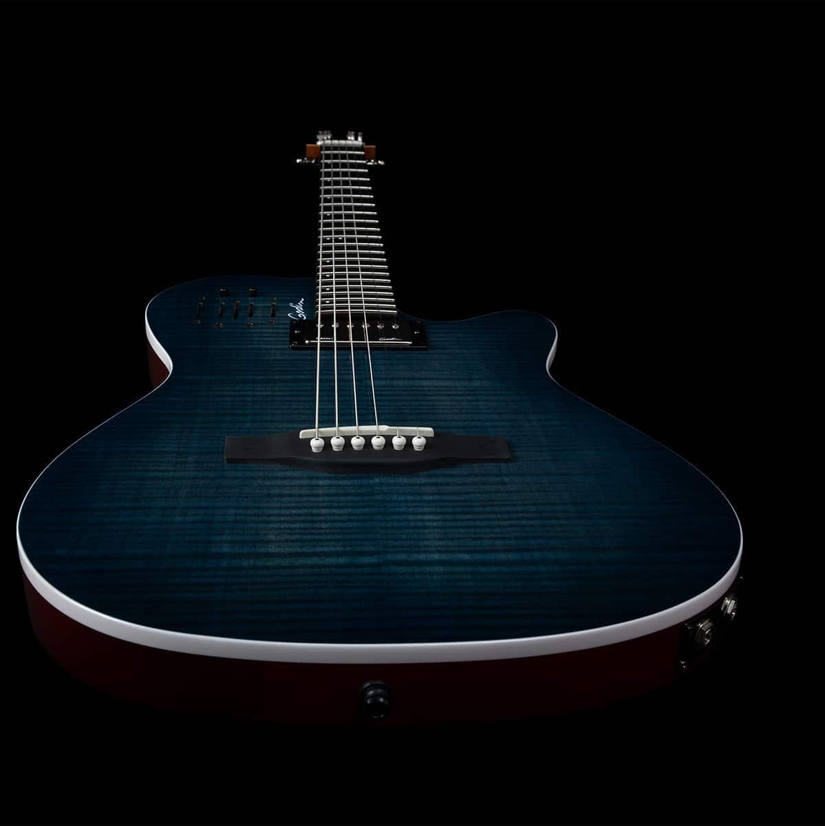 Godin A6 Denim Blue Flame Elektrische gitaar