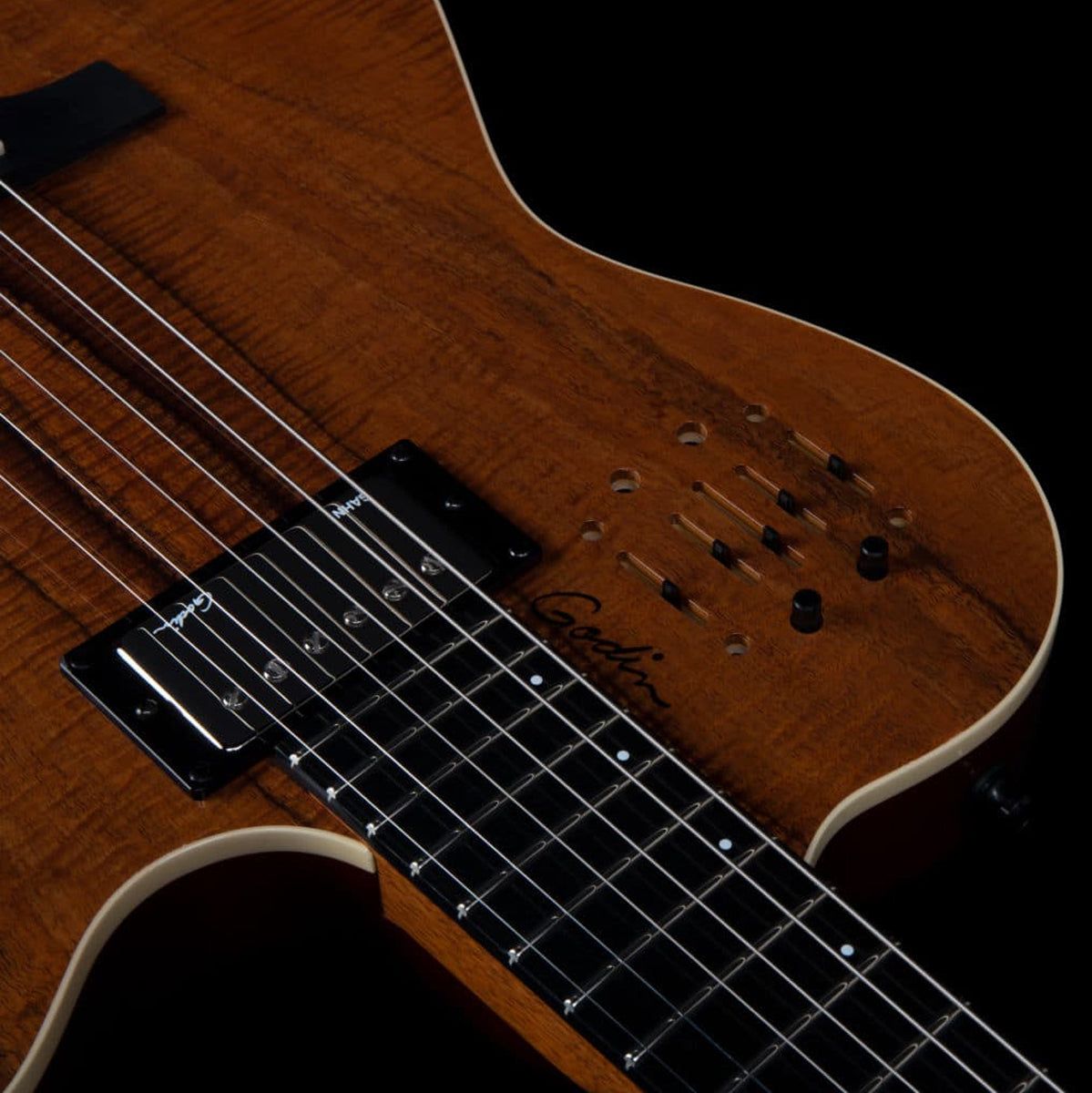 Godin A6 Ultra Electric Guitar - Extreme Koa HG Wbag