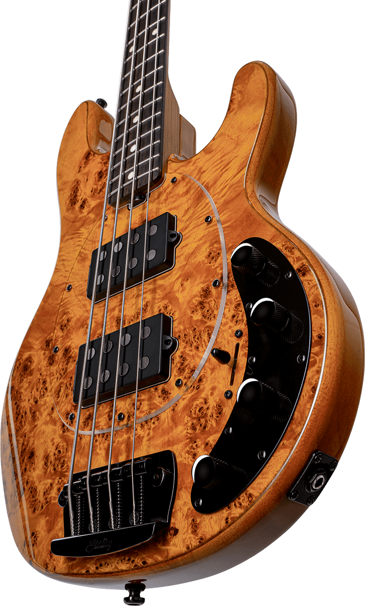 Sterling by Music Man StingRay RAY34HHPB Amber 4-String Elektrische Basgitaar