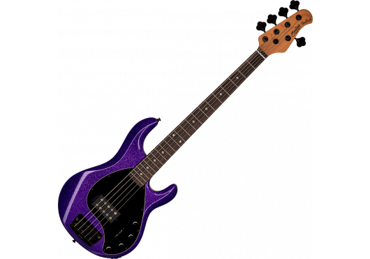 Sterling by Music Man StingRay RAY35 Purple Sparkle 5-String Elektrische Basgitaar