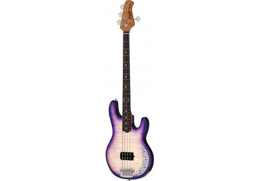 Sterling by Music Man StingRay RAY34FM Purple Sunset 4-String Elektrische Basgitaar