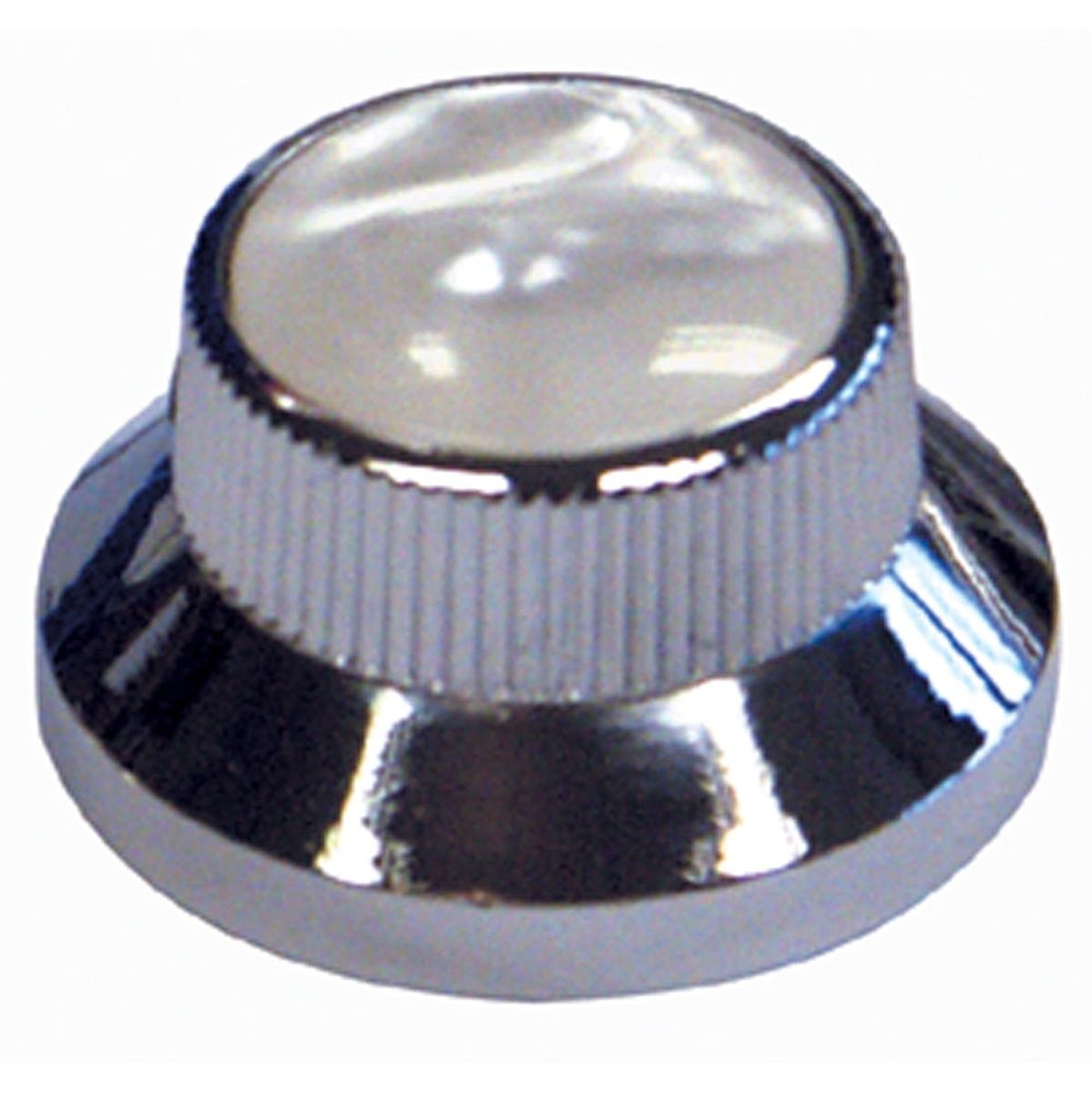 Guitar Tech Dome Knobs-Chromewhite-PACK2