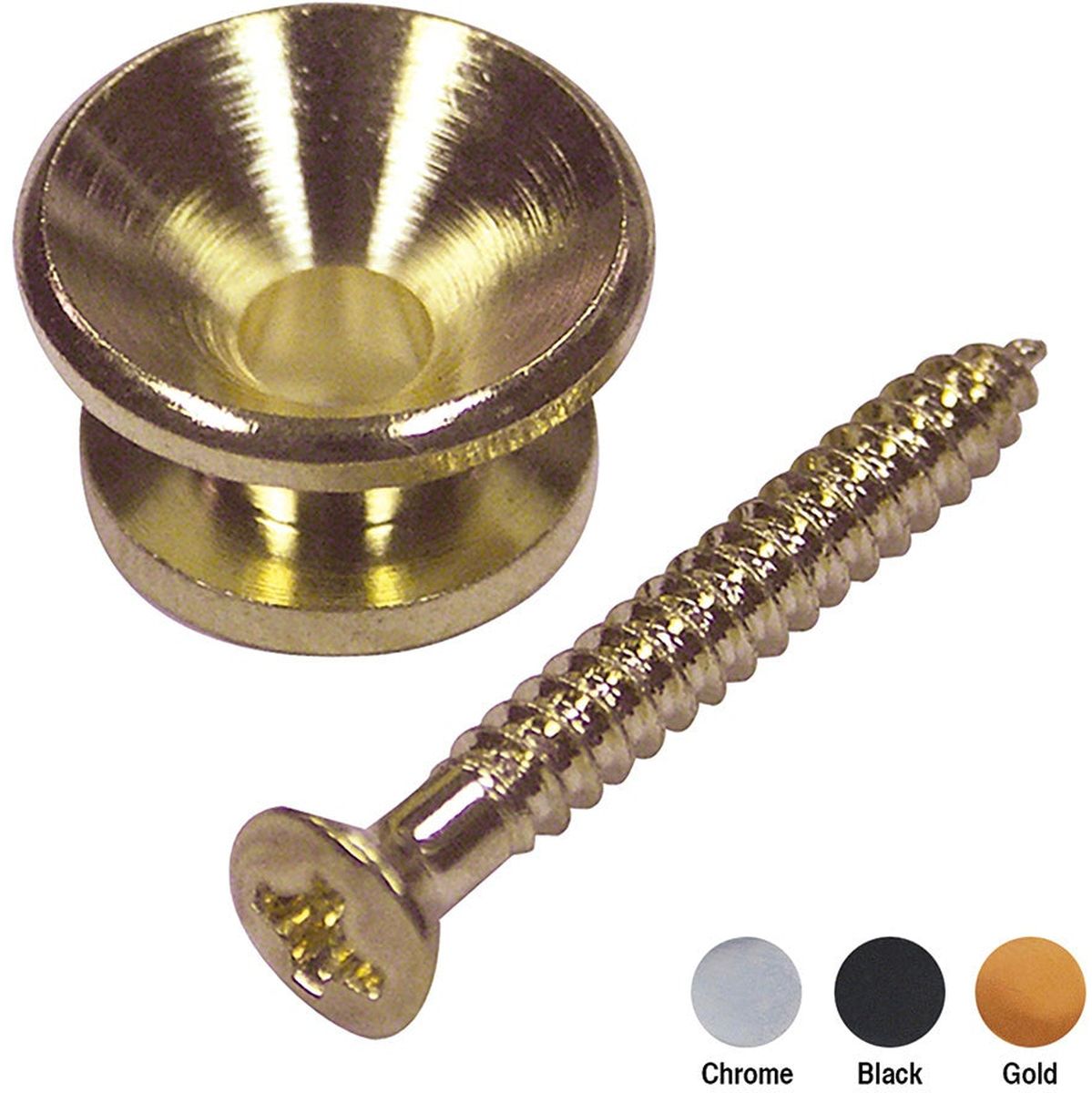 Guitar Tech Endpins-Chrome w/ Screw-SET24