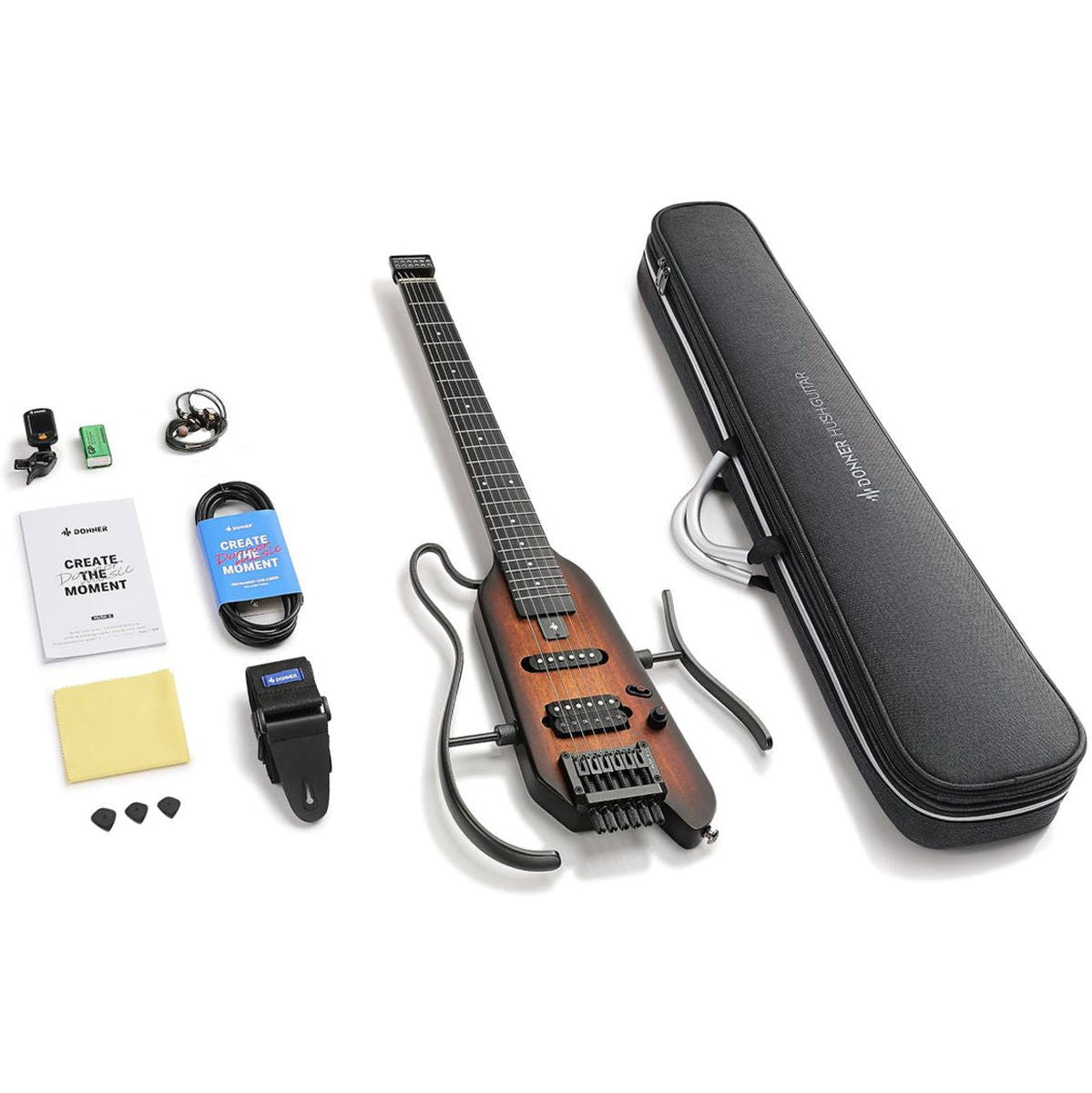 DONNER Hush-X Guitar - Sunburst Elektrische gitaar