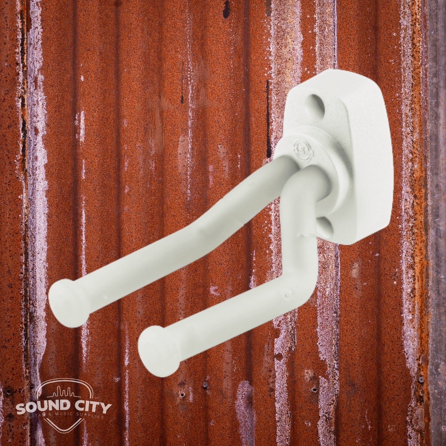 K&M 16280W (wit) Muurhouder voor (bas)gitaar