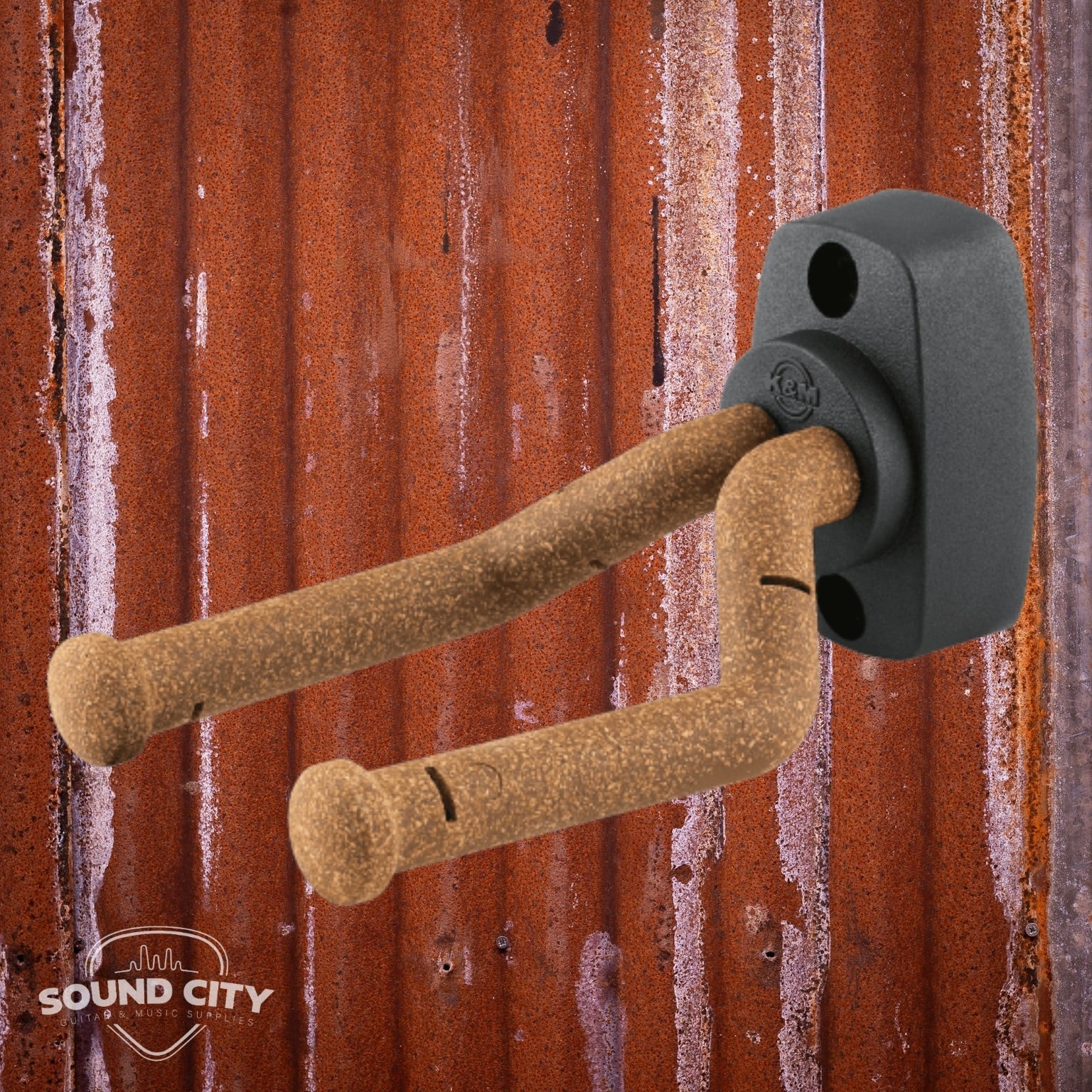 K&M 16280C (kurk) Muurhouder voor (bas)gitaar