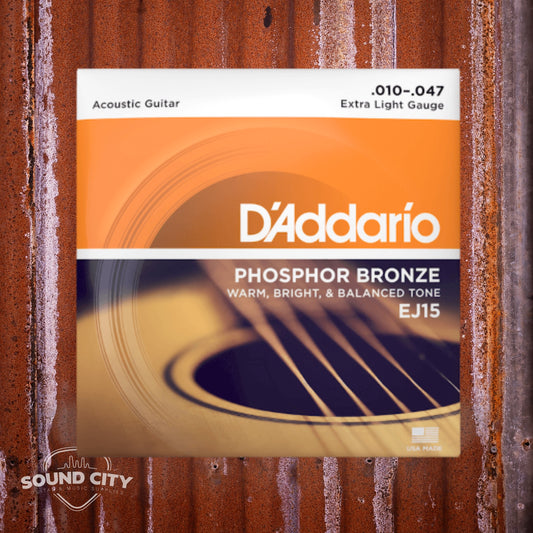 D'Addario EJ15 10-47 Extra Light, Phosphor Bronze Akoetische Gitaarsnaren