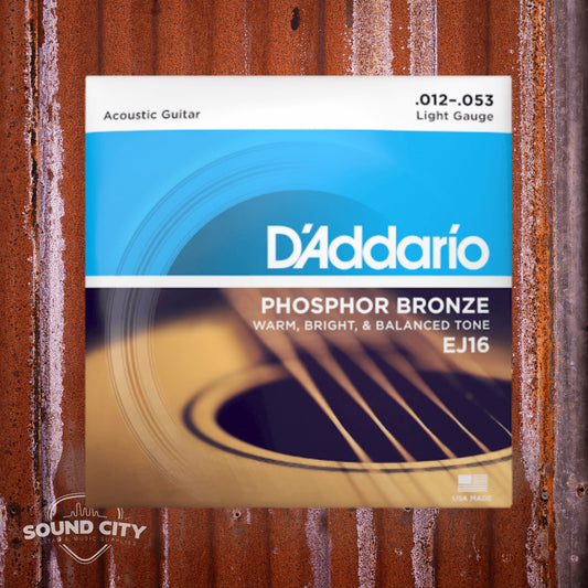 D'Addario EJ16 12-53 Light, Phosphor Bronze Akoetische Gitaarsnaren