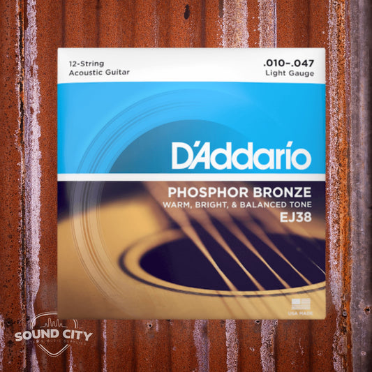 D'Addario EJ38 10-47 Light 12-String, Phosphor Bronze Akoetische Gitaarsnaren