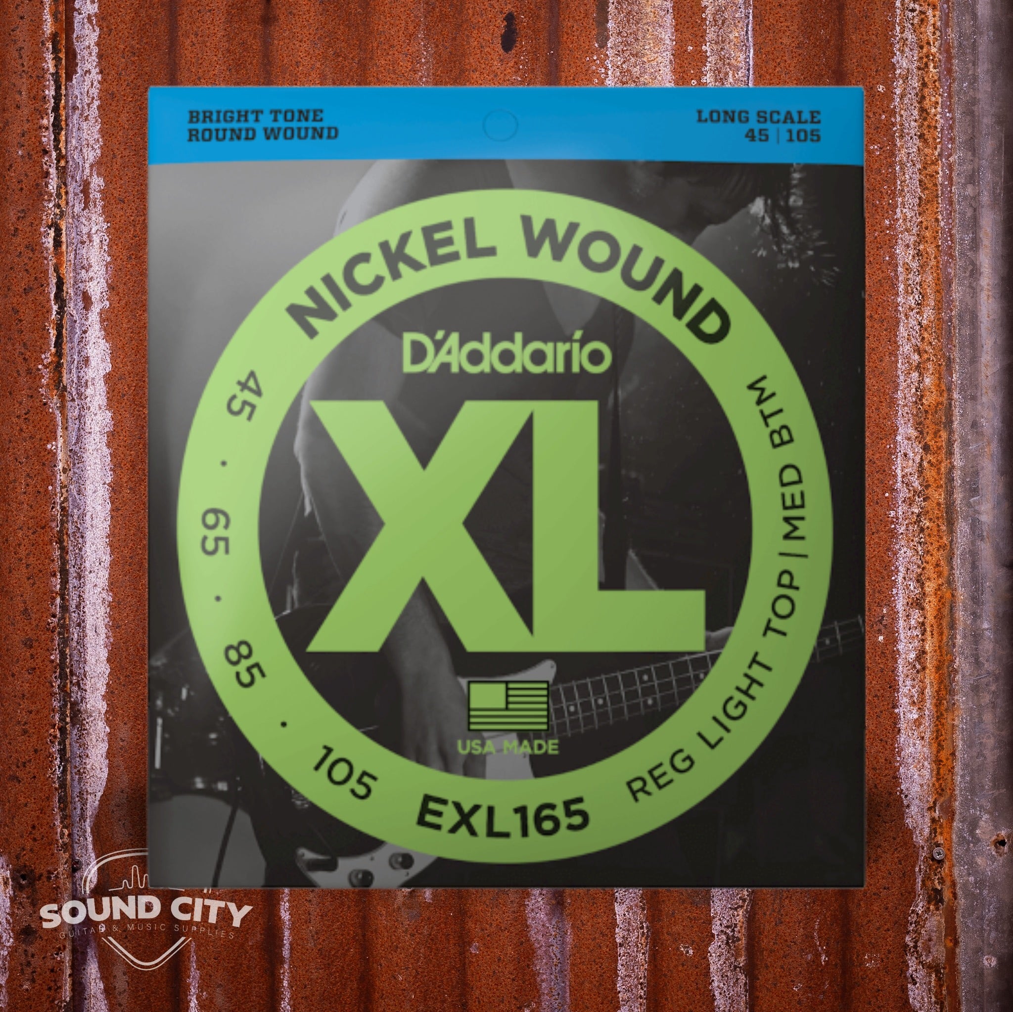 D'Addario EXL165 45-105 Regular Light Top/ Med. Btm, Long Scale, XL Nickel Bass snaren